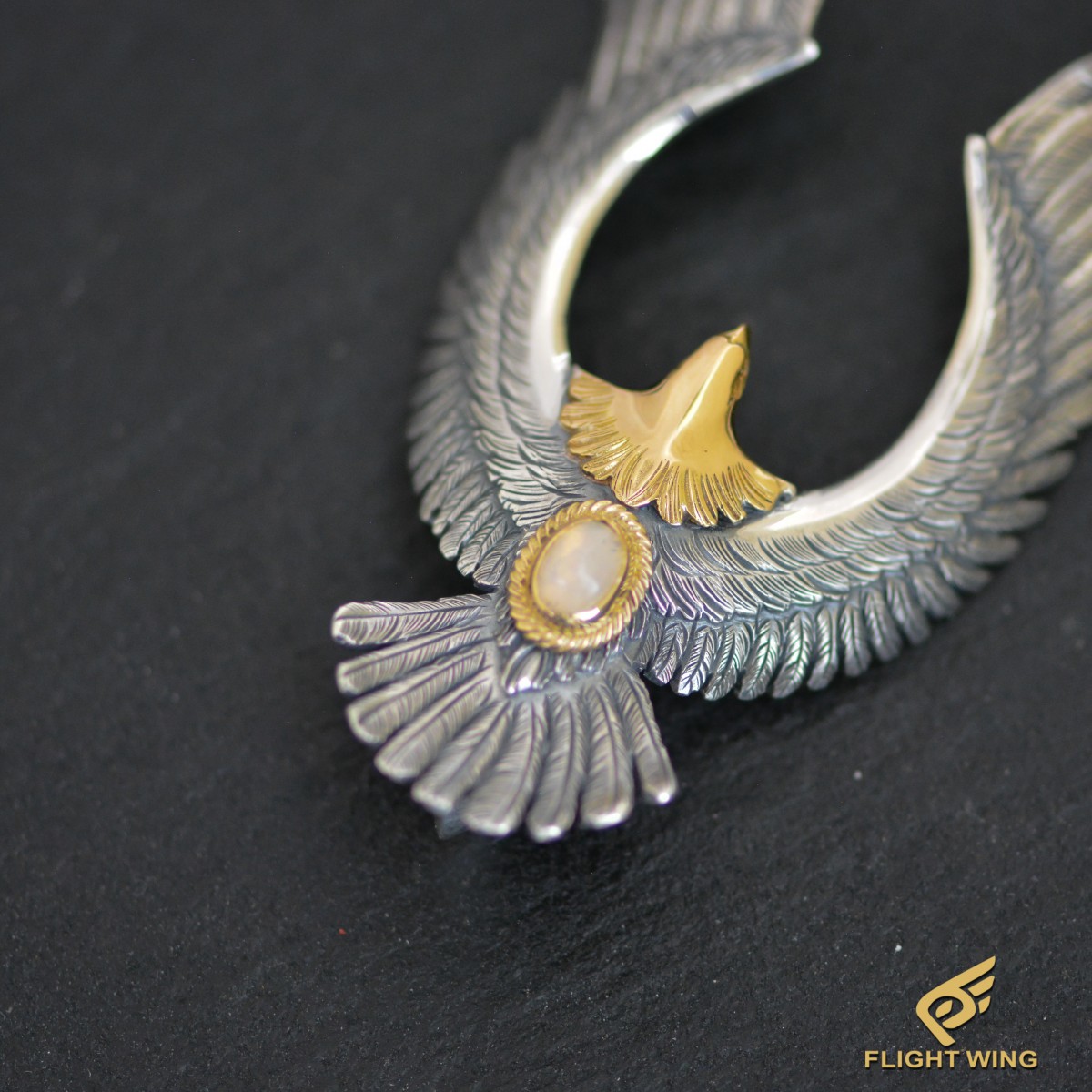 新品】※一点のみ特別価格K18 Head Eagle Nadja 金枠金縄Opal / Horizon